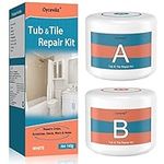 Bath Repair Kit White 140g, Bath Enamel Repair Kit with Super Adhesion, Bathtub Repair Kit for Tub Tile Ceramic Toilet Shower for Scratch, Holes, Cracks - by Oycevila