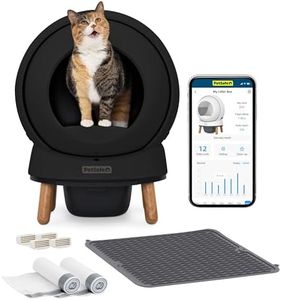 PetSafe ScoopFree SmartSpin Self-Cleaning Litter Box Bundle, Black – Odor Control – App Controlled – Up to 2 Weeks of Hands-Free Cleaning – Includes Litter Mat, 50 Waste Bin Liners, 4 Deodorizers