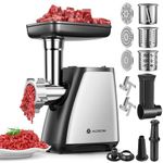 AAOBOSI Electric Meat Grinder, 4-in-1 Meat Mincer Machine [2800W Max] with 3 Slice, Shred Blades, 2 Blades, 3 Plates, Sausage Stuffer, Kubbe Kit, for Home Kitchen Use, Stainless Steel