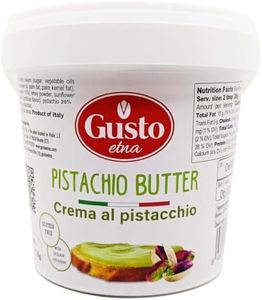 GUSTO ETNA Sicilian Pistachio Cream – 35% Pistachios, Sweet Spreadable Butter, 2.2 lbs (1 kg) Rich & Nutty Pistachios Cream for Knafeh Dubai Pistachio Chocolate Bars, Product of Sicily, Italy
