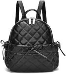 I IHAYNER Mini Backpack for Women Quilted Leather Backpack Bowknot Small Backpack for Ladies Travel Purse and Shoulder Bag Black