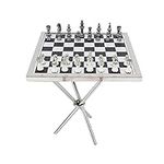 Deco 79 Aluminum Chess Game Set, 22