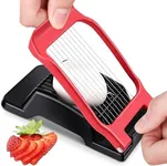 Egg Slicer for Hard Boiled Eggs,Stainless Steel Wire Multipurpose Egg Cutter Strawberry Slicer Tomato Slicers for Home Use (Black Red)