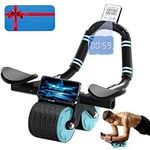 Ab Roller Wheel with Timer, New Abdominal Exercise Wheel for Core Trainer, Automatic Rebound, Elbow Support, Abdominal Exercise Equipment, Abs Workout Equipment Ab Trainer for Home Gym Fitness