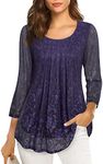 VALOLIA Women's 3/4 Sleeve Tunic To