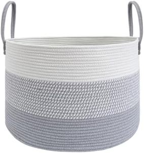 JMvicyroam 115L Extra Large Machine Washable Cotton Rope Blanket Basket