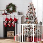 Fairy Baby Christmas Tree Gate for Stairs, 80 Inch Wide Baby Gate Playpen Indoor, Pet Gate Dog Gate Extra Wide for Door Openings 3 Panels