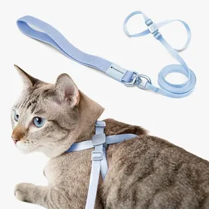 BuddyArmor Cat Harness and Leash 2-in-1, Escape Proof Anti-Chocking Harness Adjustable Lighweight Leash for Walking Outoor Training for Kitten Small Large Cats Puppy, US IDA Bronze Award (Sierra Blue)