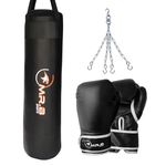 MR.B SPORTS Strong and Heavy Duty SRF Punching Bag Unfilled with Heavy Chain and Boxing Gloves for Muay Thai MMA Sparring Punching Training and Boxing (36 INCH)