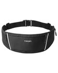 Spigen Dynamic Shield Running Belt, [Lightweight] [Quick-Drying] Running Phone Holder Bum Bag with Reflective Strip and Adjustable Waist Strap for Men and Women - Black