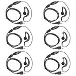 Walkie Talkie Headset for Midland, 2 Pin G Shape Clip-Ear Walkie Talkie Earpiece with Mic PTT Compatible with Midland LXT118 GXT1000VP4 LXT500VP3 LXT600VP3 LXT380 Two Way Radio (6 Pack)