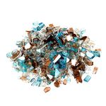 Mr. Fireglass 10 Pounds Blended Reflective Fire Glass for Fire Pit Fireplace and Landscaping, 1/2 Inch Mixed Colored High Luster Fireglass Rocks for Outdoor and Indoor Use