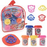 Toyland® Paw Patrol Kids Dough Backpack Set – 5 Tubs of Dough & 4 Cutters Included - Paw Patrol Toys