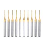 uxcell 10Pcs 1mm Titanium Coat Carbide End Mill Engraving Milling Cutter CNC Router Bits for PCB Machine, 1/8" Shank