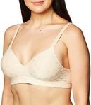 Hanes Women's Fuller Coverage Foam Wire Free Bra, Soft Taupe, Small