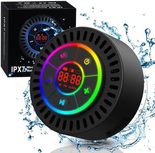 RIOCALOTDD Cassa doccia bluetooth waterproof, Altoparlante Bluetooth Portatili HD Stereo, cassa bluetooth doccia con Ventosa, Bluetooth 5.2 appena aggiornato, luci colorate, Nero