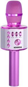 BONAOK Karaoke Microphone,3-in-1 Portable Bluetooth Handheld Karaoke Mic Speaker Machine Christmas Birthday Home Party for Android/iPhone/PC/Smartphone Karaoke Portable Systems (Q37 Bright Purple)