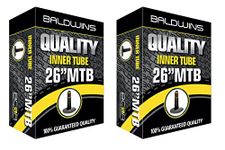 PAIR 26" Baldwins Cycle/Bike Inner Tubes 26" x 1.75 to 2.125 (Fits any 1.75, 1.85, 1.90, 1.95, 2.0, 2.10, 2.125) Schrader/Car Type Valve (Pack of 2)