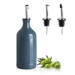 Sweejar Porcelain Olive Oil Dispenser Bottle, Opaque Oil Cruet Protects Oil To Reduce Oxidation, Suitable For Storage Of Oil, Vinegar, Soy Sauce And Other Liquids, 1 Piece, 15.5oz (New Fog blue)