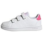 adidas Advantage Lifestyle Court Hook-and-Loop Shoes Sneakers, Cloud White/Pulse Magenta/Quartz, 11 UK