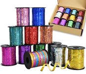 TONIFUL 12 Assorted Colors Curling 264yds Ribbons Set Rainbow Colors Balloons Ribbons Balloons Strings 1/5 inch Thin Ribbons for Birthday Wrapping Christmas Wedding Halloween Party Gift Decoration