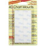 Magic Mounts Removable Chart Mounts, 1" x 1", Pack of 40 (MIL3226)