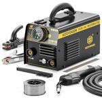 H HZXVOGEN 140A 220V Mini MIG Welder Flux Core Welder MIG ARC 3 in 1 Compact MIG Welding Machine Inverter Gasless Welding Machine（HVM140)