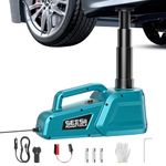 SEESII Electric Car Jack 12V: 5 Ton Hydraulic Car Jack with Remote Control & LED Light, 15.5-45 cm Lift Range Portable Tool for Sedan/SUV/Truck Emergency Roadside Tire Change & Garage Repair