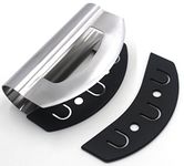 Chequered Chef Mezzaluna Chopper - Double Bladed Stainless Steel Salad Chopper with Blade Covers - Rocker Knife - Mincing Knife - Make the Best Chopped Salads Dishwasher Safe.