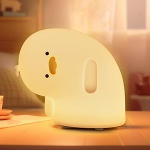 Kids Night Light for Bedroom,Cute Duck Decor Lights Touch Lamp,Gift Rechargeable Nightlight,Anime Night Lamps, Funny Gifts USB Portable Wireless Dimmable Ducks Feeding Bed Lamp (White)