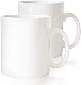 Serami 30oz Super Large White Coffee Mugs. Large Handles and Ceramic Construction, Set of 2 by