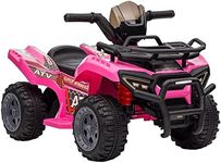 Aosom Kids Ride-on ATV Quad Bike Four Wheeler Car with Music, 6V Battery Powered Motorcycle for 18-36 Months, Pink