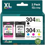 304 Ink Cartridges Combo Pack, 304 Black and Colour Ink Cartridges Remanufactured for HP 304 XL Ink Cartridges for Envy 5000 5020 5010 5030 DeskJet 2600 2630 2620 3720 2633 2622 2632 2634 3733 3762