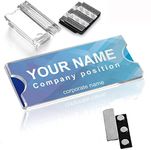 Magnetic Name Tags Kit, Magnetic Badge Holders w/ 3 Strong Neodymium Magnets, 3M Adhesive Tape, Clear Acrylic Mini Sign Display Holder and Printable Name Label, Business Name Tag/ID Badge Set of 20