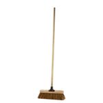 Newman & Cole Sweeping Brush Soft Indoor or Outdoor Broom with Natural Coco Bristle Fitted with Wooden Handle (Unassembled, Pack of 1)