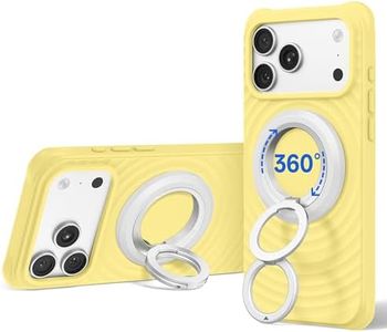 SYNCWIRE Phone Ring Holder Grip for MagSafe, 360° Rotation Magnetic Cell Phone Grip Stand Two-Sided Magnetic Compatible with iPhone 16 15 14 13 12 Pro Max fits MagSafe Accessories - White