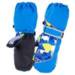 Azarxis Children's Winter Waterproof Ski Mittens Kids Warm Snow Gloves for 3-12 Years Old Boys & Girls (Blue, M (9-12 Years))