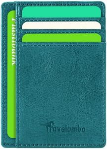 Travelambo Slim Wallet Front Pocket Minimalist Leather RFID Blocking Medium Size