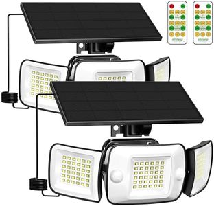 intelamp Solar Flood Lights Outdoor Waterproof, 2 Pack 6000mAh 1200LM Solar Powered Dual Motion Sensor LED Lighting Dusk to Dawn Security Floodlight Exterior with Remote 9.8ft Cable for Garden House
