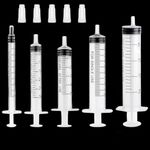 5PCS Syringe Set 1ml 3ml 5ml 10ml 20ml Plastic Syringe with Cap Plastic Without Needle with Measurement Suitable for Scientific Labs Refilling and Measuring Liquids Feeding Pets Oil Applicator