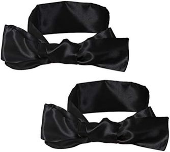 2Pcs Satin Eye Mask Sleep Mask, 157cm/62inch Adjustable Blindfold Soft Satin Eye Covers Gifts for Women for Travel, Nap, Meditation,157cm/62inch(Black)