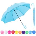 RUMBRELLA Blue Umbrella Auto Open with J Hook Handle, 50IN Stick Umbrellas Windproof