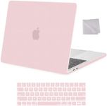 MOSISO Compatible with MacBook Pro 13 inch Case 2024, 2023, 2022-2016 M2 M1 A2338 A2251 A2289 A2159 A1989 A1708 A1706, Plastic Hard Shell Case & Keyboard Cover Skin & Wipe Cloth, Rose Quartz