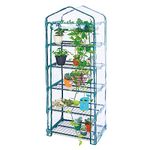 Worth 5 Tier Mini Greenhouse with Clear Polyethylene Cover, 27" Long x 19" Wide x 75" High Garden Green House