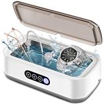 LATHEVEE Ultrasonic Jewelry Cleaner,49Khz 40W Portable Professional Jewelry Cleaner Ultrasonic Machine,Ultrasonic Cleaner for Jewelry,Eyeglasses,Rings,Coins,Watch Bands,Dentures