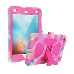 iPad Mini 123 Case, Full Body Protective Premium Soft Silicone Cover with Adjustable Kickstand for iPad Mini 1 2 3 for Kids - Camo Powder