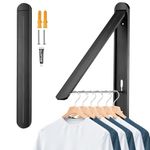 Ithywat Clothes Drying Rack,Wall Mounted Clothes Hanging Rack,Retractable Folding Hanger,Laundry Room Organization,Drying Racks for Laundry,Bathroom,Garage,Indoor&Outdoor Aluminum1pcs