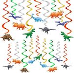 Watercolor Dinosaur Hanging Swirl - 24PCS Dinosaur Party Decorations for Boys Kids Dino Theme Birthday Party Supplies Jurassic World Hanging Spiral Garlands Ceiling Decor
