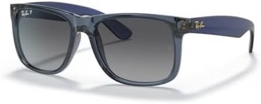 Ray-Ban RB4165 6596T3 51MM Transparent Blue/Grey Polarized Square Sunglasses for Men for Women