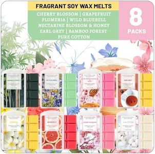 STRN Wax Melts 8 Pack Scented Wax Cubes, Long Lasting Fragrance Wax Melts for Warmers, Soy Candle Making Sets Wax Cubes